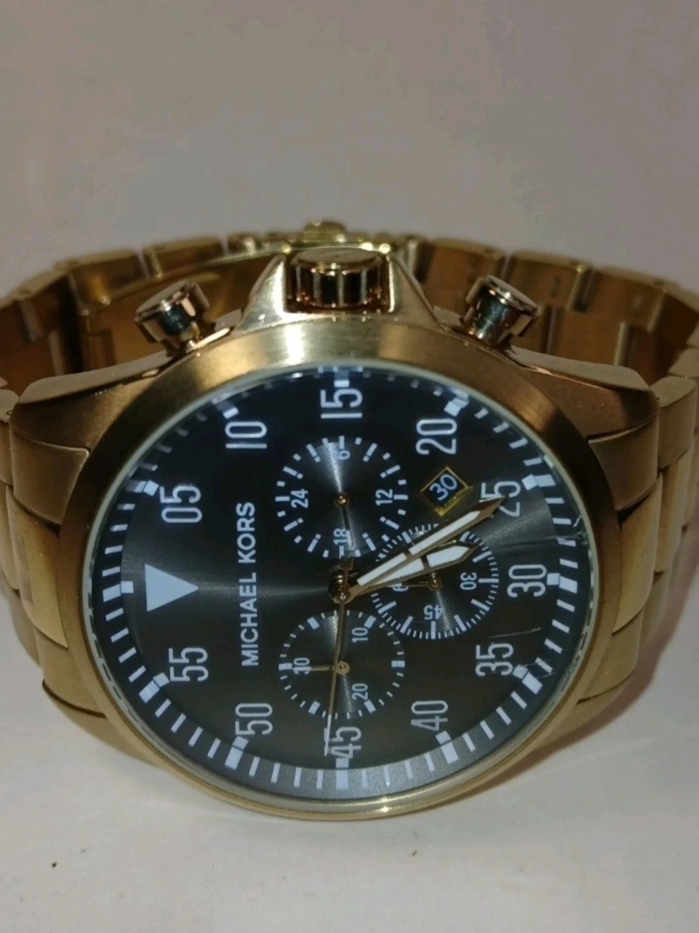 Michael Kors MK8361 Gage Black Dial Gold Tone Stainless Chronograph Men's Watch